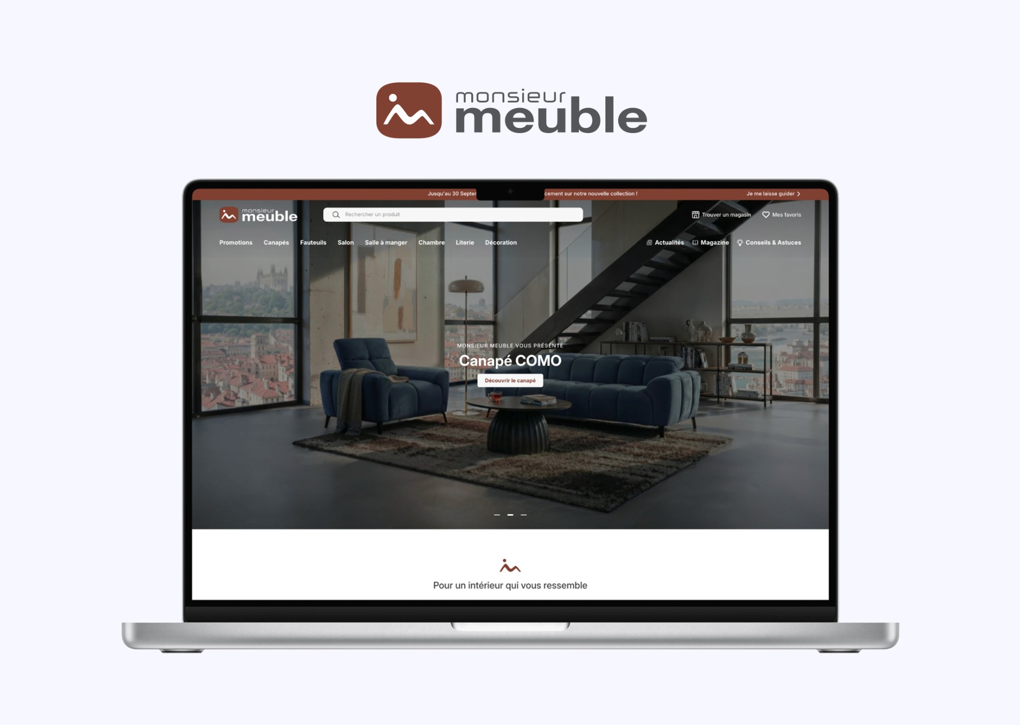 Homepage Monsieur Meuble redesignée