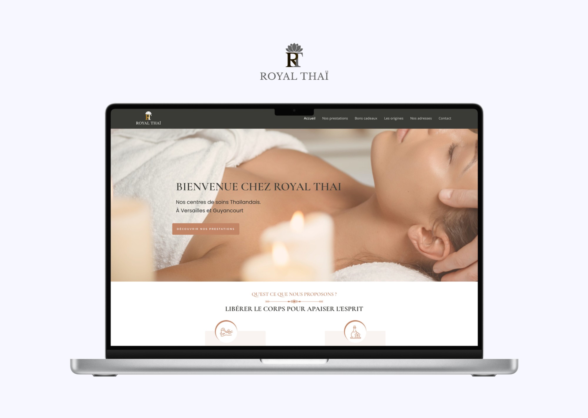 Homepage Royal Thai redesignée